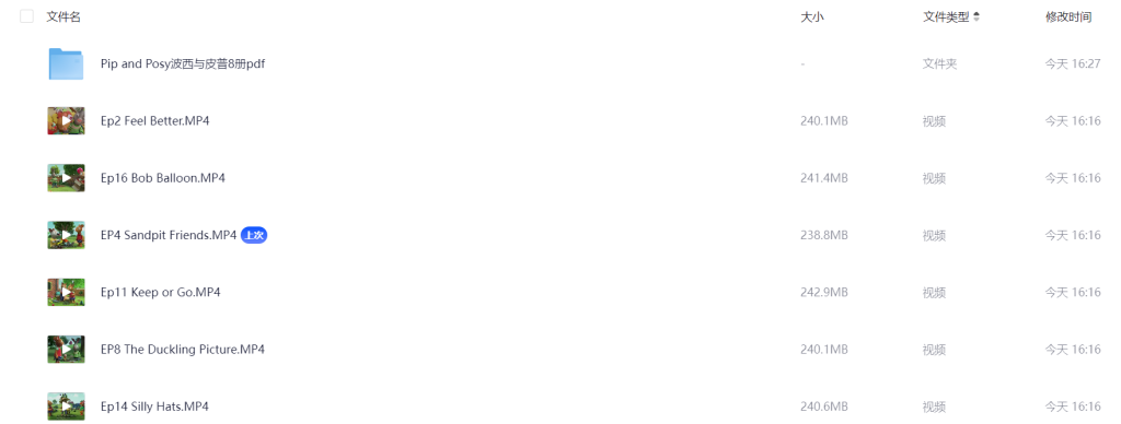 全套《皮普和波西》免费自取:52集Pip and Posy英文版动画视频+pdf+音频+拓展资料! -早教笔记免费分享,小儿英语早教启蒙免费